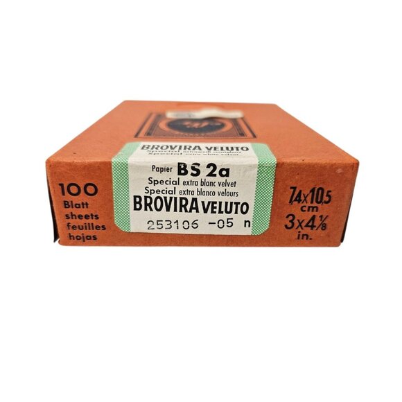 VTG Agfa Brovira Veluto Photo Paper Specl Extra White Velvet 100 Sheets 3x4 1/8" - Picture 3 of 7
